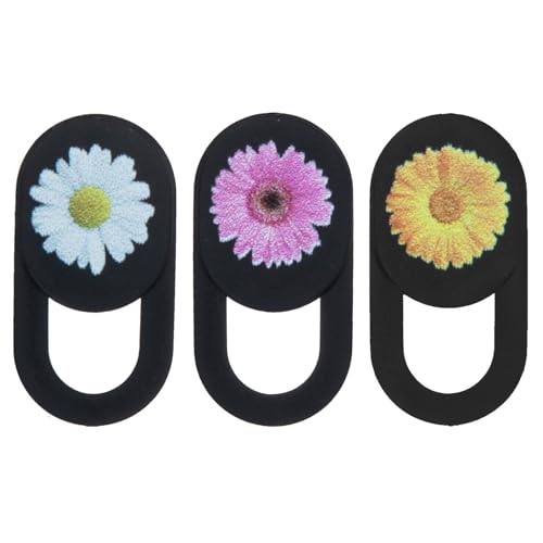 BESPORTBLE Tapa Deslizante para Cámara Web Portátil 3 Piezas Cubierta Protectora de Lente Privacidad Adhesiva Diseño Floral Funda Delgada Compatible Laptop y Teléfono Móvil