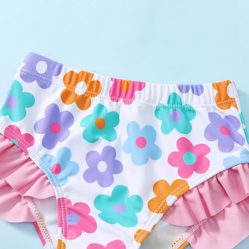 Image of Baby Swimsuit Girl Two Piece Bathing Suit Toddler Girls Summer Beach Ruffle Tankini Swimwear 1-7Y