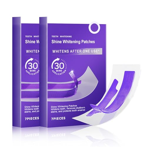 Purple Teeth Whitening Strips - V34 Whitening Strips - Enamel Safe Whitener Strips for Sensitive Teeth - Gentle Stain Removal for Sensitive Tooth,30 Minutes Fast Results(14PCS)