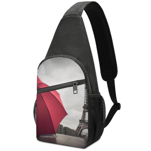 Mochila deportiva tipo sling blanca con estampado miniatura 1