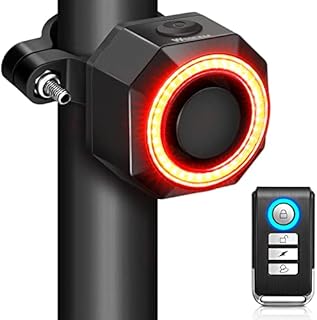 WSDCAM Smart Bike Tail Light Alarm Bike Brake Light Auto ON/Off USB C Rechargeable Antitheft Bike Alarm with Remote Waterproof Bicycle Alarm Rear Bike Light Bicycle Tail Light