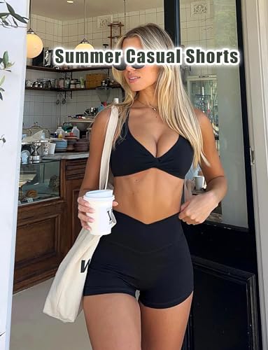 Scrunch Butt Gym Shorts High Waisted Workout Biker Shorts Running Athletic Booty Shorts for Women Black4