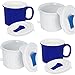 CorningWare Pop in mug, 4 mugs with vented plastic covers (Bake, Microwave) 20 oz/591ml (White/Blue)