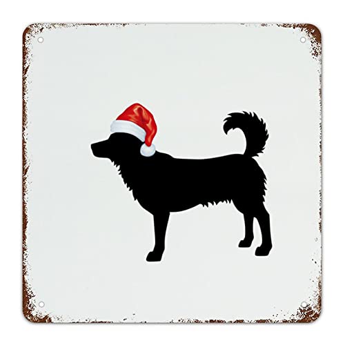 Panneau de Noël Rottweiler vintage Guangpat déco murale alu 38cm