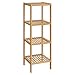 SONGMICS 100% Bamboo Bathroom Shelf 4-Tier Multifunctional Storage Rack Shelving Unit 38.6 x 13 x 13 Inches UBCB54Y