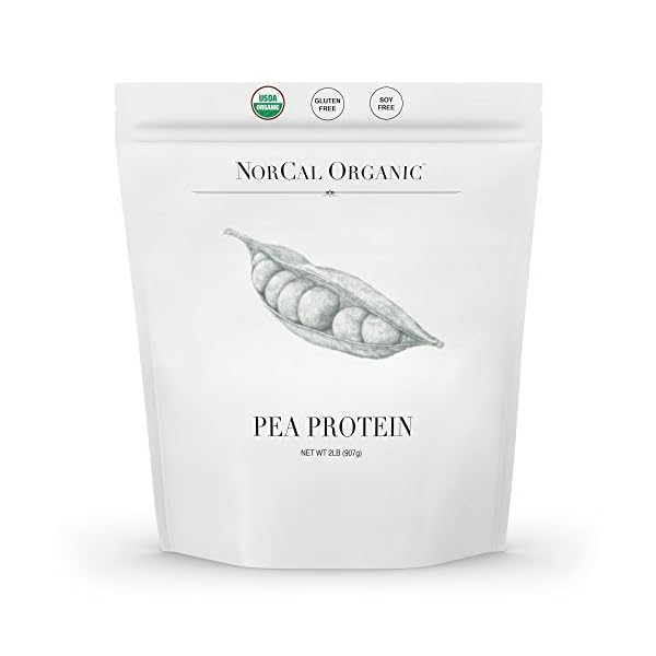 NorCal Organic Premium Pea Protein Isolate 100 Vegan and Organic UNFLAVORED Bulk 2lbs