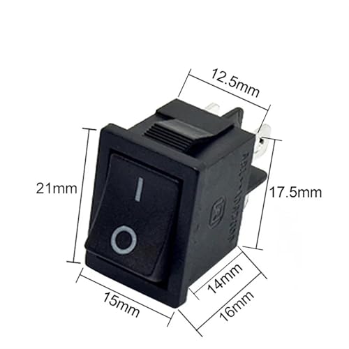 Interruptor basculante de 4 pines DPST con luz roja de 220V para corte seguro de energía 3