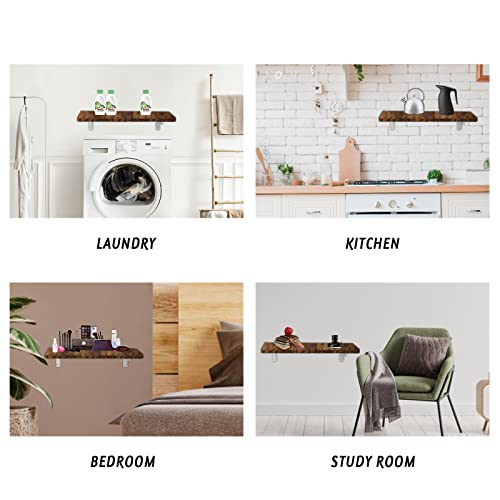 Pmnianhua Wall Mounted Drop Leaf Table,31'' Drop Down Table,Floating Folding Computer Desk,Collapsible Workbench For Home Office,Laundry Room,Garage,Basement Bar,Study,Bedroom,Kitchen(Rustic Brown) #TOP5