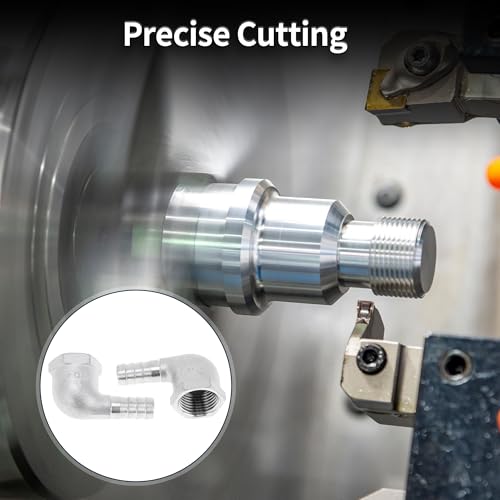 TUCKBOLD 304 Edelstahl Schlauchstutzen 15/32\ OD 1/2\ BSPT 90 Grad Winkelverbinder für Luft Wasser Öl Gas Kraftstoff 2 Stück Silberton