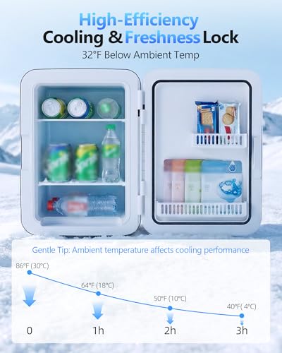 Image of Antarctic Star 10L Compact Mini Fridge, 2.6 Gal Portable Small Refrigerator