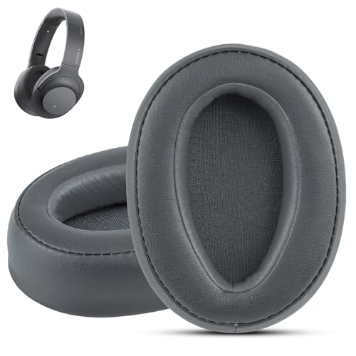 Krone Kalpasmos Nauszniki do Sony WH-H900N, Kompatybilne z MDR-100ABN, Miękka Pianka z Pamięcią Kształtu, Proteinowa Skóra, Zamiennik Zestawu Słuchawkowego, Część Naprawcza (Szare)