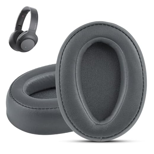 Krone Kalpasmos Ear Pads for Sony WH-H900N, Compatible with Sony MDR-100ABN Headphones Over Ear Cushion, Soft Memory Foam Protein Leather Replacement Earpad Sony Headset Repair Part, with PU Bag(Grey)