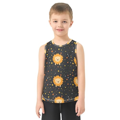 Boys Tank Top Shirts Cartoon Lion Stars Sleeveless T-Shirts Crew Neck for Kids Clothing Children2