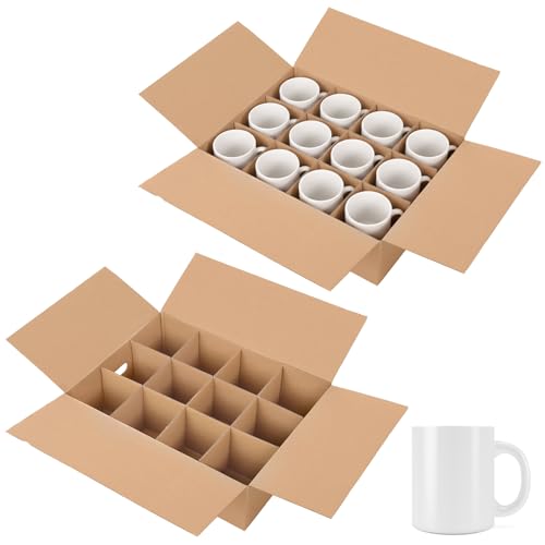 ForraFun 2-Pack Mug Moving Box, 17x13x5.5 Inch