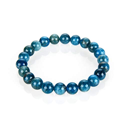 Adabele Real Natural Blue Apatite Gemstone Beaded Bracelet 7 inch ...