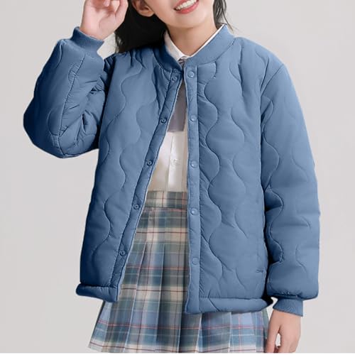 Girls Winter Coat Fall Warm Preppy Cute Cotton Padded Jacket Lightweight Long Sleeve Buttons Outwear with Pockets2
