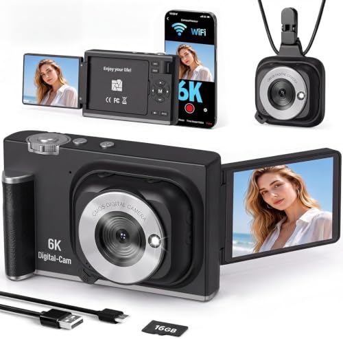 Camara de Fotos Vlogging 4K con Módulo POV Desmontable, WiFi y Mirror Negro