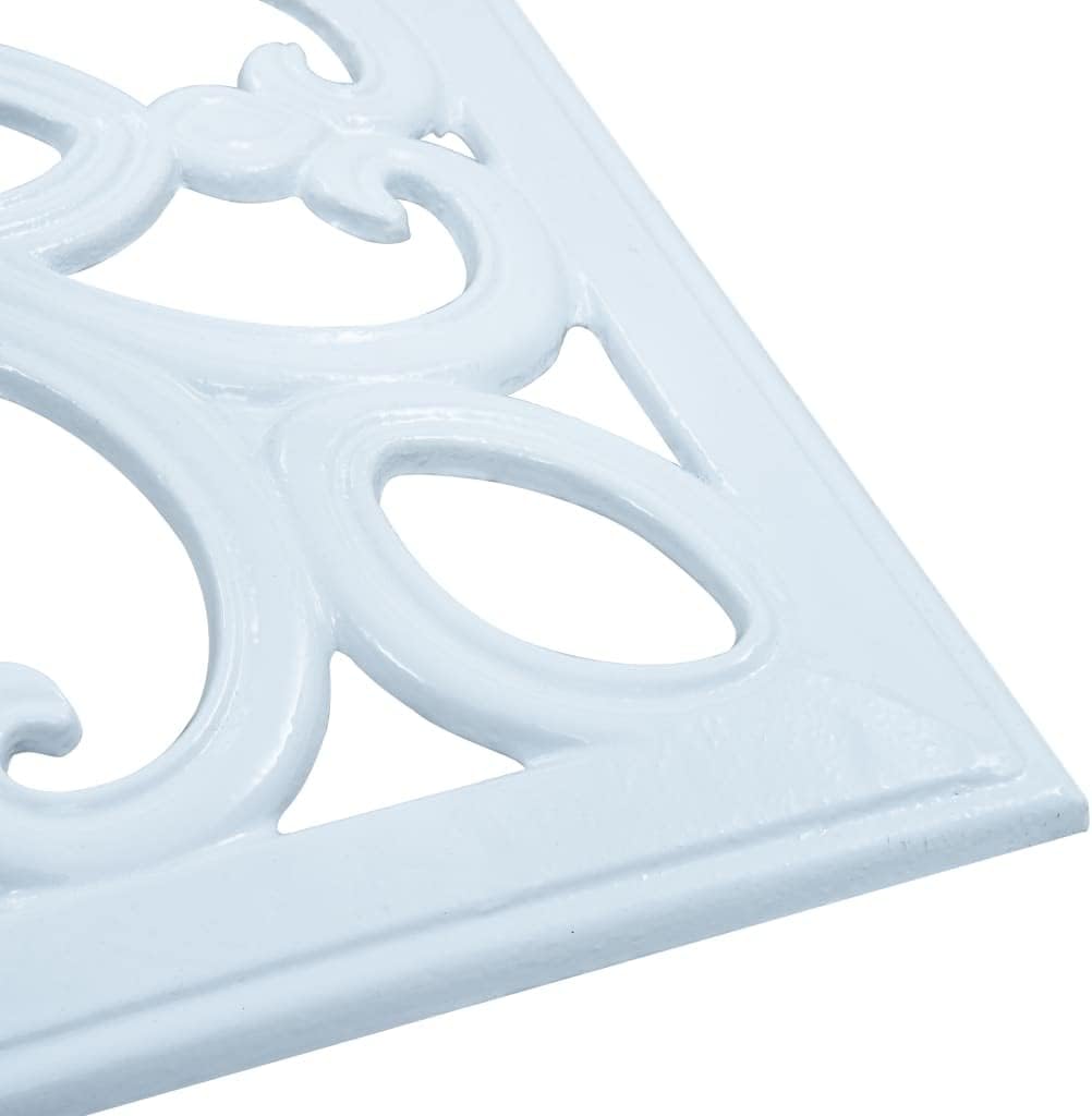 vidaXL 26.5lb Square Umbrella Base for Outdoor, Deck, Patio Parasol Base for 1.4"/1.5"/1.9" Pole Sizes, Heavy-Duty Cast Iron, Classic Design, 19.3"x19.3"x13" White