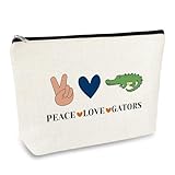 Gators Lover Gift Makeup Bag Alligator Gift Alligator Themed Gift for Women Cosmetic Bag Alligator Animal Lovers Gift Graduation Birthday Gift for Gators College Football Team College Cosmetic Pouch