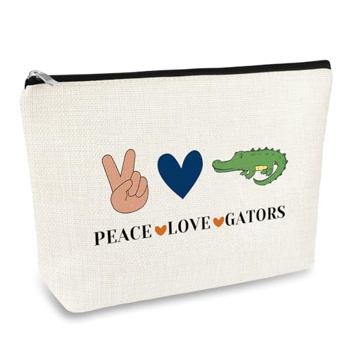 Gators Lover Gift Makeup Bag Alligator Gift Alligator Themed Gift for Women Cosmetic Bag Alligator Animal Lovers Gift Graduation Birthday Gift for Gators College Football Team College Cosmetic Pouch
