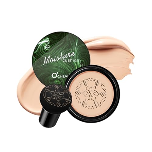 O'CHEAL Mushroom Head Air Cushion BB Cream Foundation Cream for Face Makeup Concealer Cushion for Face Comestics Make Up Cushion Compact Ivory