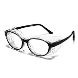 TR TOP RIVER Hydrating Dry Eyes Glasses with Soft Silicone Moisture Chambers, Reusable Moisture Pad, for Cataract Surgery Recovery (Black)