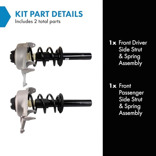 Image of TRQ Front Strut and Spring Assembly Set Loaded Pre-Assembled | For 2009 Audi A4 Base Model 10-16 A4 2009 Quattro Base Model 10-16 Quattro 10-14 A5 08-17 A5