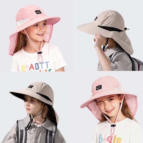 Image of ZOORON Kids Sun Hat with Neck Flap UPF 50+ Beach Hats for Baby Boys Girls