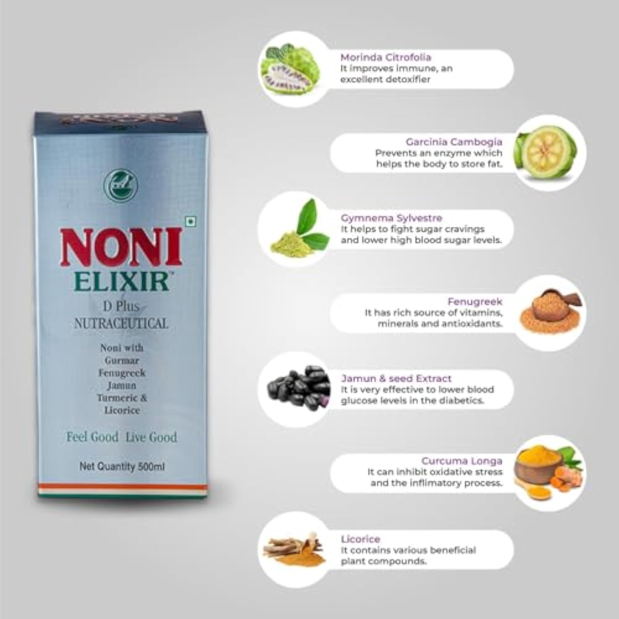 Noni Elixir D Plus Diabetes Care Fruit Extract Liquid