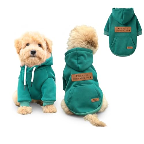 Fmxypet Custom Dog Hoodie with Personalized Engraving | Fleece Lined Dog Sweatshirt 4 Colors S-XL | Dog Apparel for French Bulldog Corgi Chihuahua Gift for Dog Mom