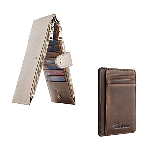 Travelambo Womens Multi Card Case Wallet & Front Pocket Minimalist Leather Slim Wallet #TOP3