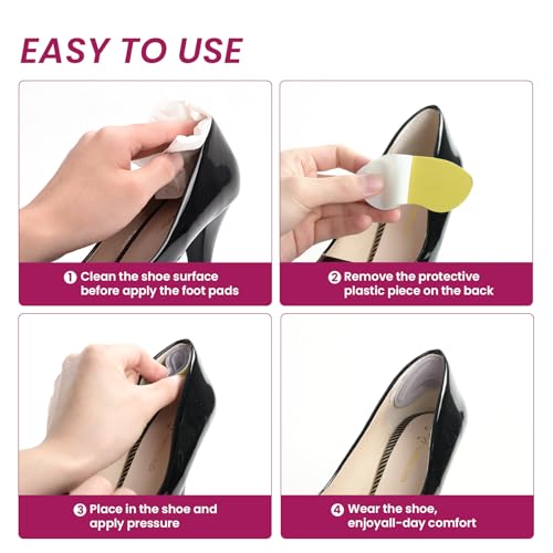 Image of Heel Pads Grips for Women Shoes - Bukihome Self-Adhesive Heel Cushion Inserts Prevent Slipping, Rubbing, Blisters, Foot Pain, Improve Shoe Fit - Gel Heel Pads for Shoes Too Big (Purple,3 Pairs)
