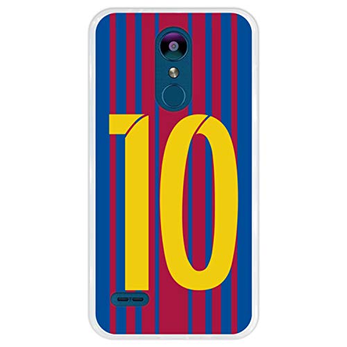 Hapdey Funda Transparente para [ LG K9 - K8 2018 ] diseño [ Ilustración fútbol, número 10 ] Carcasa Silicona Flexible TPU