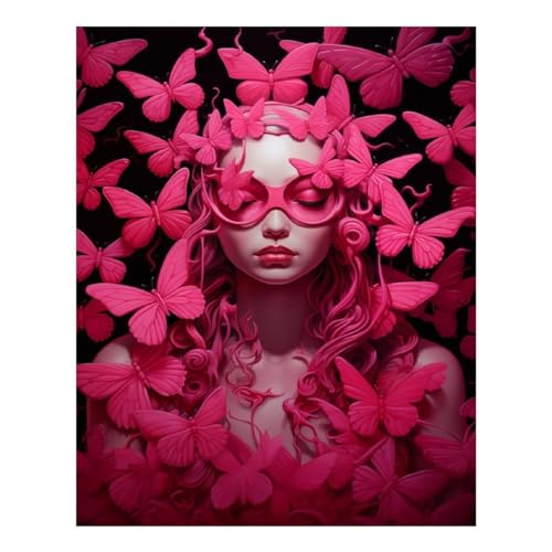 Peinture diamant papillons roses de 40 x 50 cm comme loisir créatif