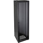 42U Rack 600x600mm Glass (F) Steel (R) B/Panels No/Mgmt Black