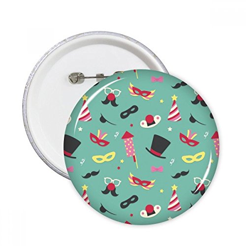 Badge bouton rond Brésil Carnaval de 5 pièces pour décoration de vêtements multicolore