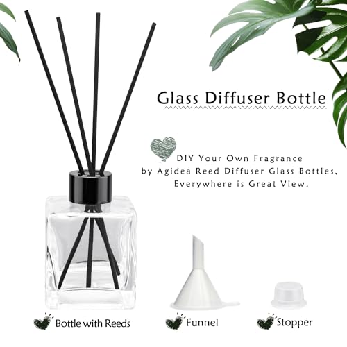 Set 4 botellas difusoras de vidrio con varillas y tapas miniatura 2