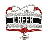 Infinity Collection - Cheer Charm Bracelet - Infinity Love Adjustable Jewelry in Team Colors, Cheer Jewelry and Accessories, Gift for Cheerleaders and Teams