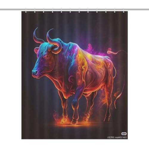 Rideau de douche en polyester de qualité supérieure lavable motif vache rustique - 7