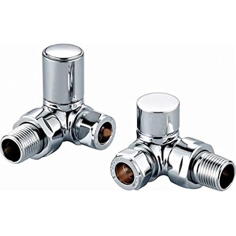 Round Corner Chrome Valve Set for Radiators Cover