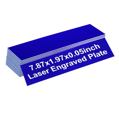 Plaques nominatives gravées bleues pour signalétique de bureau personnalisable