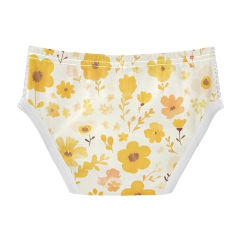 KLL Flower Pink Yellow Boys Toddler Cotton Boxer Briefs Breathable Undies2
