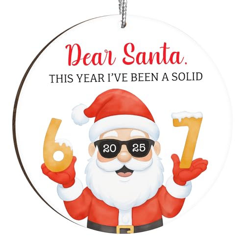 67 Meme Funny Christmas Ornaments 2025, 6 7 Ornament, Santa Ornaments for Christmas Tree, Funny Ornament for Exchange, Stocking Stuffers, Gag Gifts, 67 Gifts for Kids, Teens, Teen Girls, Boys