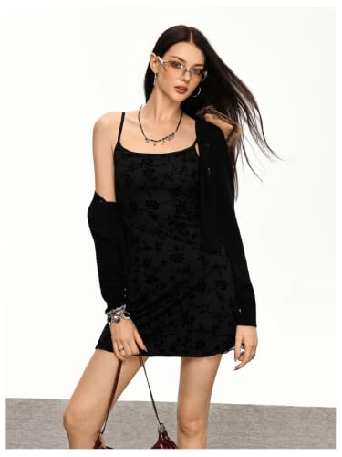 Image of Milumia Women's Summer Mini Dress 90s Boho A Line Mesh Short Dresses