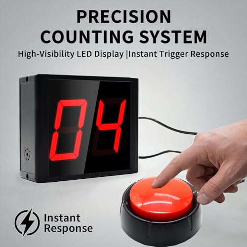 Ousmile Digital Tally Counter with Push Button Control, 2.3 Inch Large LED Display, Electronic Lap Counter for Walking, Sports(2-Digit) by Ousmile - Used condition - US$33.63