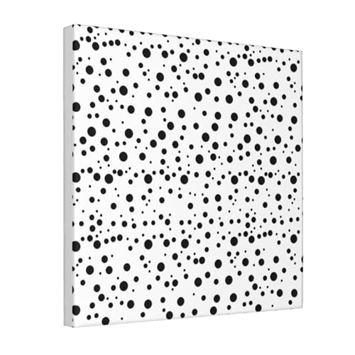 Lienzo decorativo de 30x30 cm enmarcado, pintura estética de lunares para pared de salón o alcoba