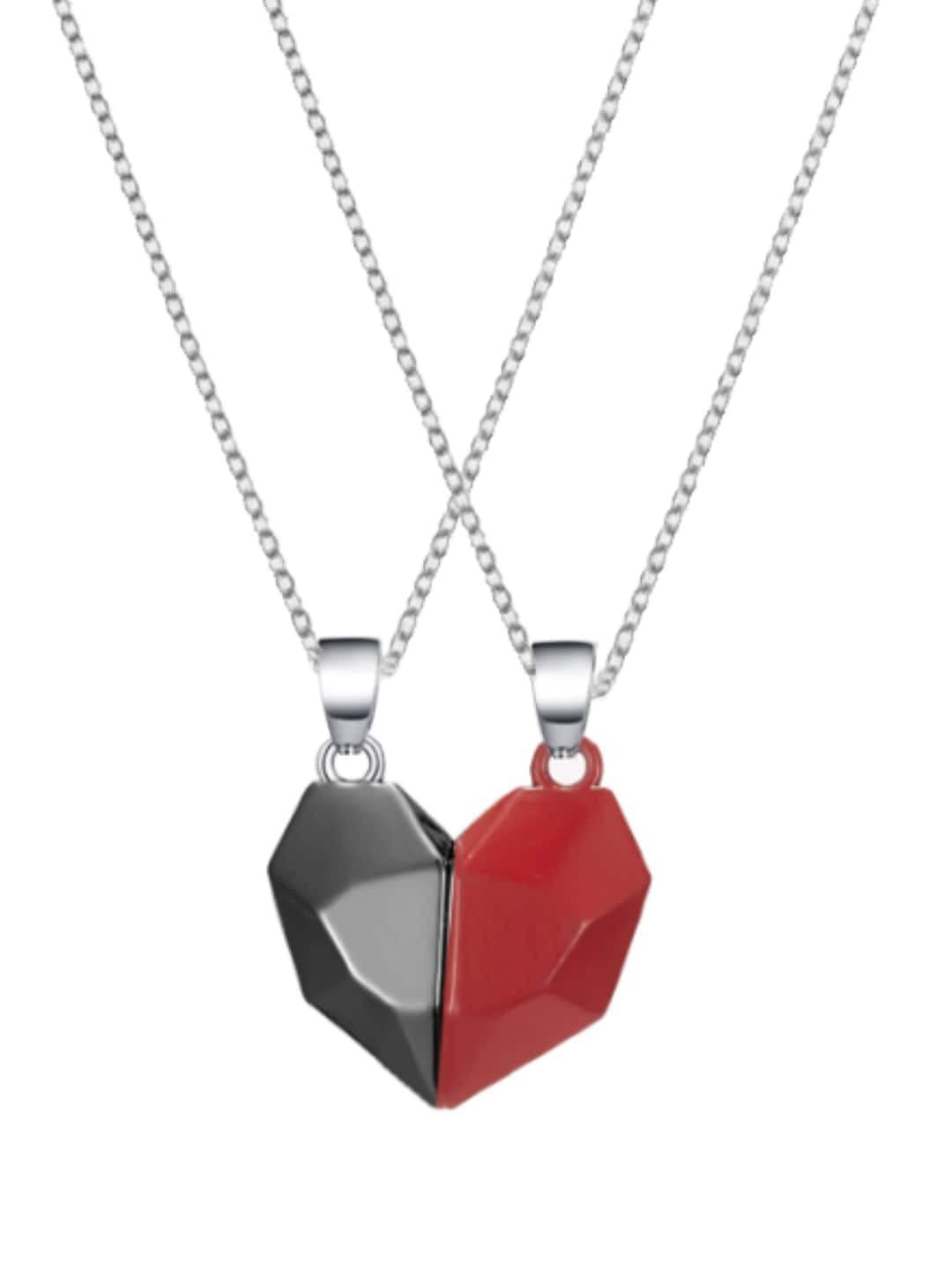 Trendy Silver Plated Neck Chain Hug Pendant Heart Necklace For Men Women Girls Boys Valentine Gift For His Her Couple Pendants-image-28