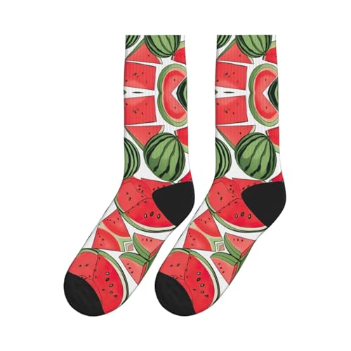 Red Watermelon Sports Running Socks For Women Men, Breathable, Soft And Skin Friendly For Gym,Running,Sport4