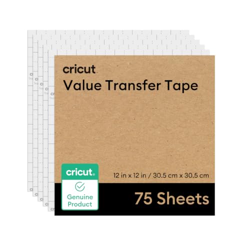 Cricut Value Transfer Tape - Flat Pack, 75ft (12in x 12in Sh...