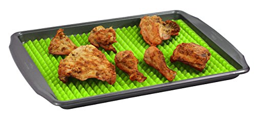 Southern Homewares Healthy Homewares Raised Silicone Baking Sheet Non-Stick Cooking Mat Oven Tray Liner Green, SH-10083